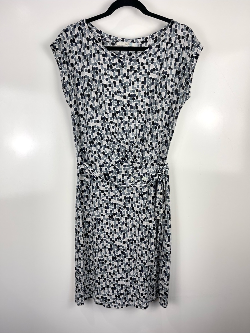 Boden Polka Dot Tie Waist Dress Women’s Size 4R Cap Sleeve Casual Office
